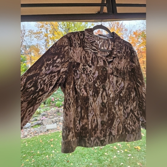 Chicos Linen Jacket Size Lg - Picture 6 of 10